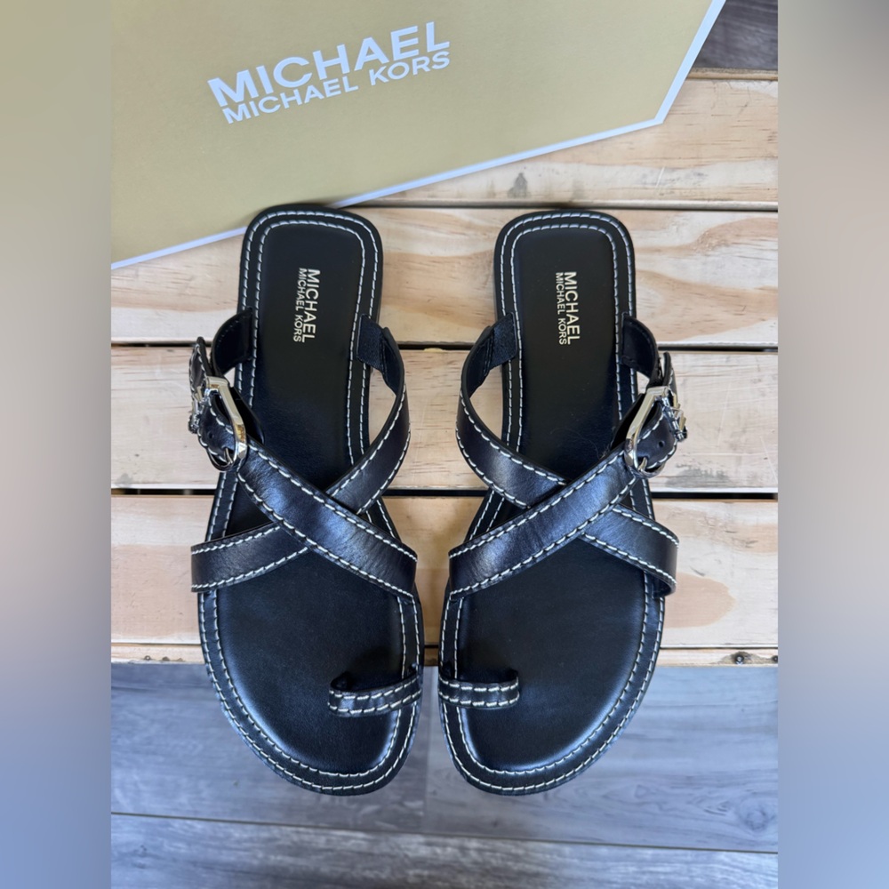 Michael Kors - Ashton Flats Thong; size 9.5 - Picture 2 of 9